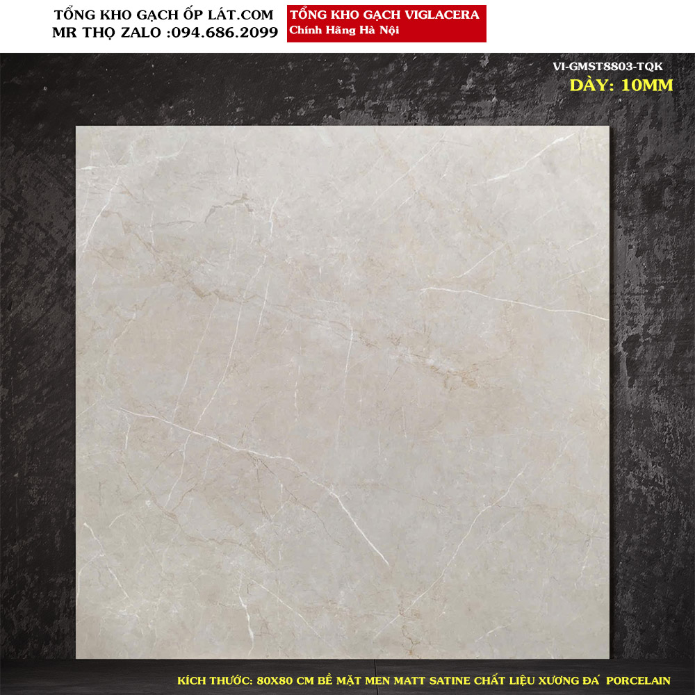 Gạch lát nền Viglacera men matt satine 80x80 VI-GMST8803